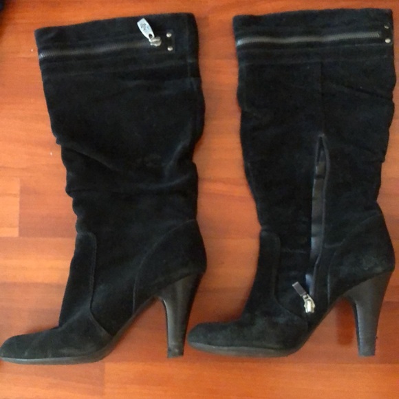 Bundle of 2 black suede leather high heeled boots! - Picture 3 of 8
